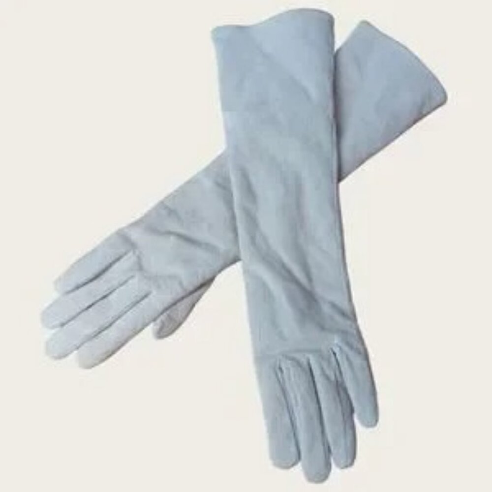 Adrienne Landau Beige Long Leather Gloves